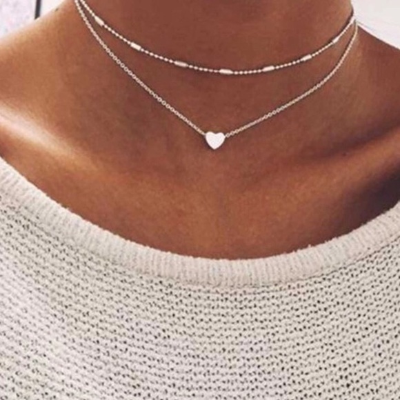 sarrah Jewelry - Last New Dainty Heart Choker Necklace